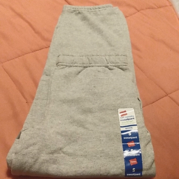 Hanes Boys Size Small Gray Sweatpants - Picture 2 of 3
